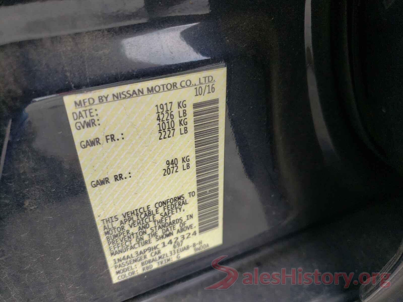 1N4AL3AP9HC142324 2017 NISSAN ALTIMA