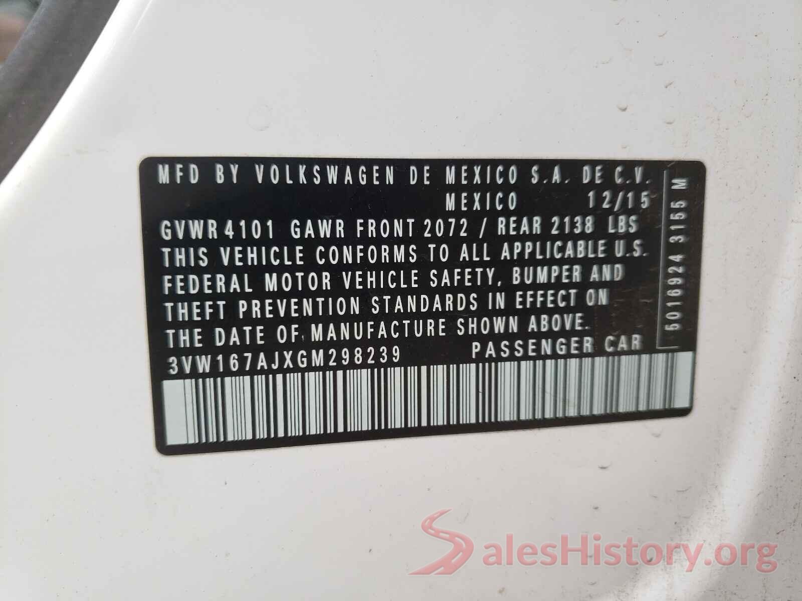 3VW167AJXGM298239 2016 VOLKSWAGEN JETTA