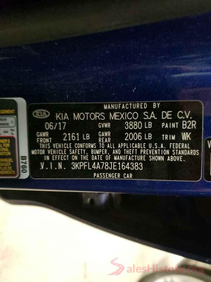 3KPFL4A78JE164383 2018 KIA FORTE