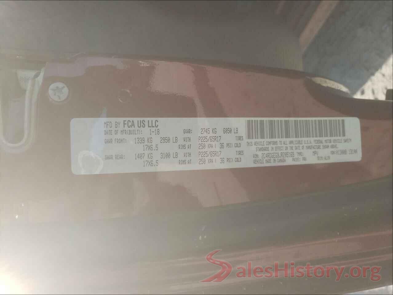 2C4RDGEG9JR205169 2018 DODGE GRAND CARA