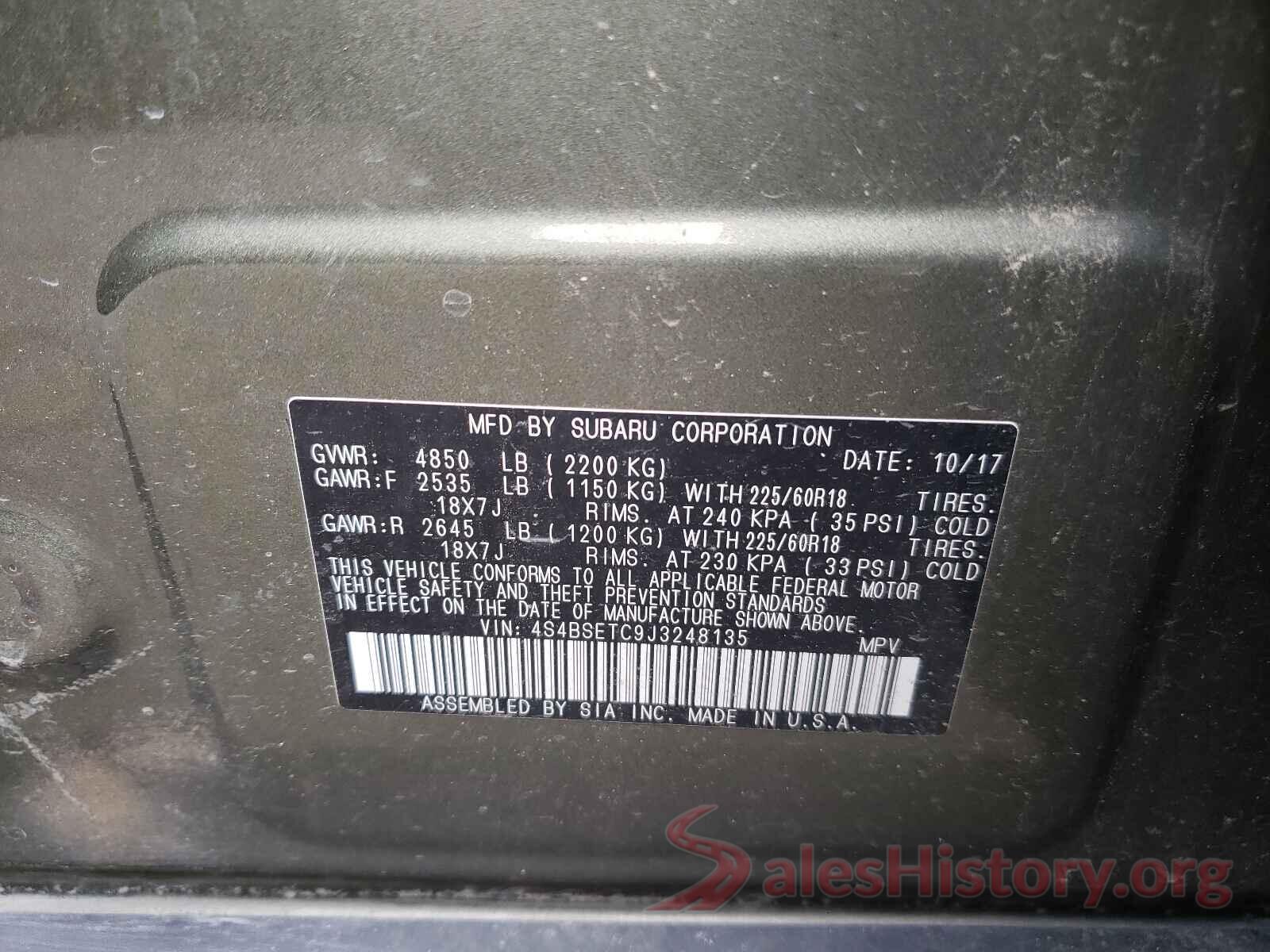 4S4BSETC9J3248135 2018 SUBARU OUTBACK