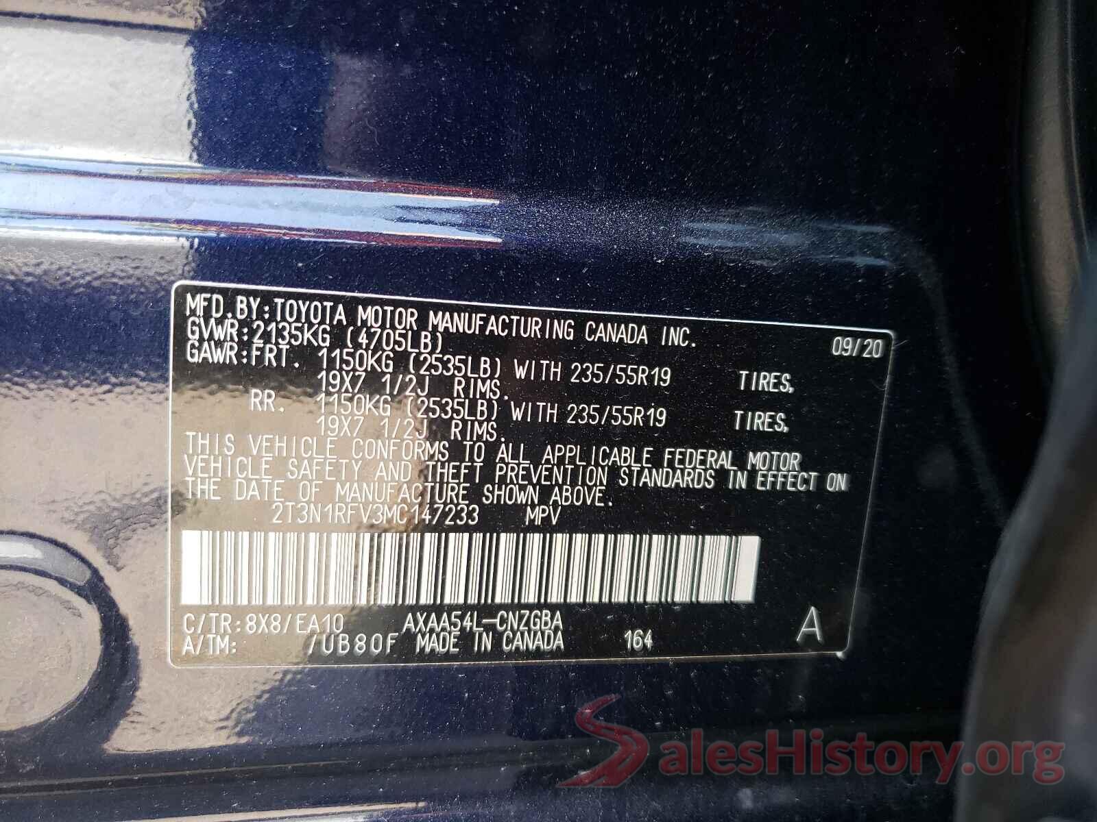 2T3N1RFV3MC147233 2021 TOYOTA RAV4