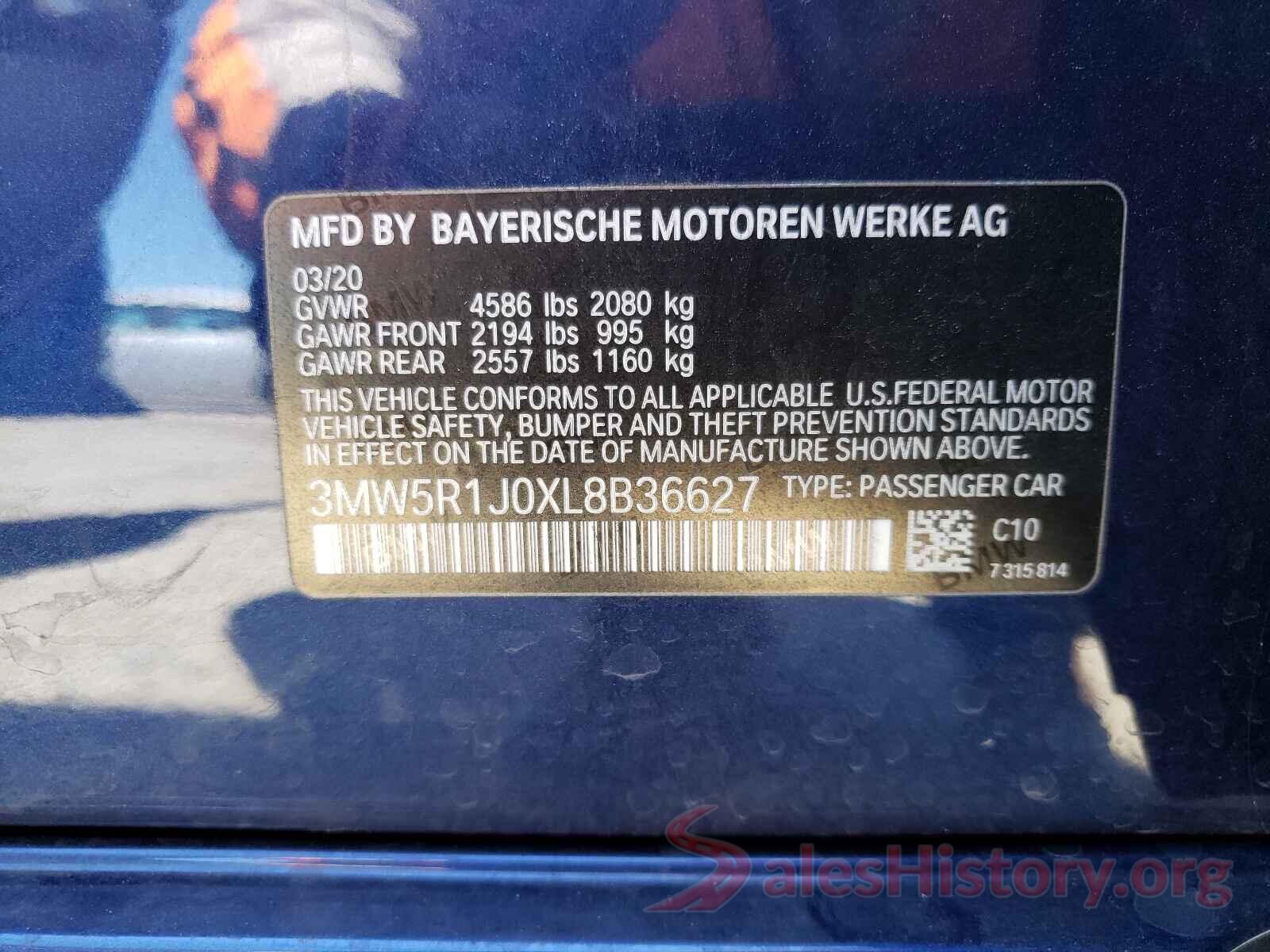 3MW5R1J0XL8B36627 2020 BMW 3 SERIES