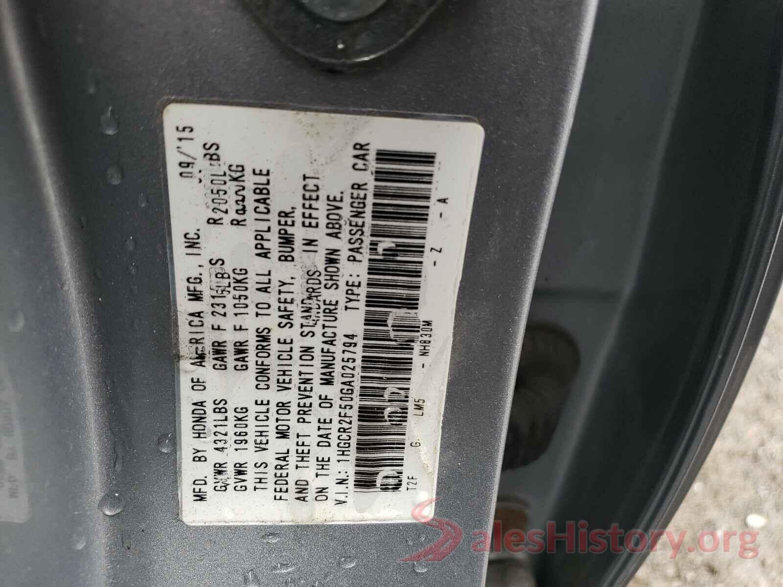 1HGCR2F50GA025794 2016 HONDA ACCORD