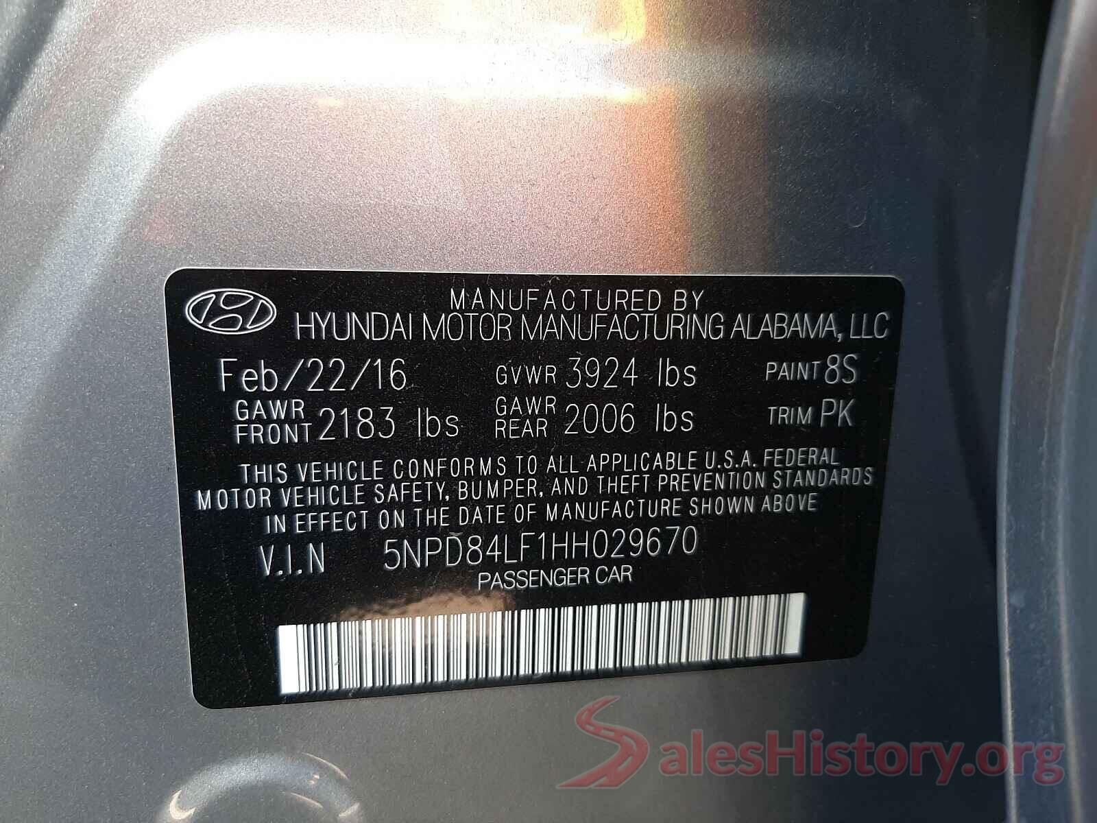 5NPD84LF1HH029670 2017 HYUNDAI ELANTRA