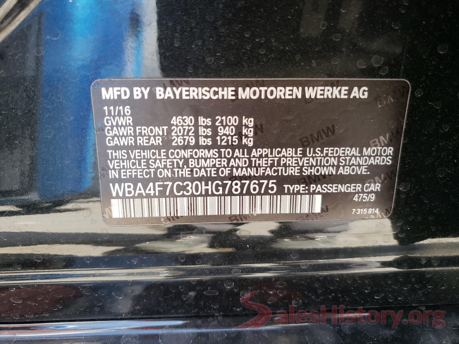 WBA4F7C30HG787675 2017 BMW 4 SERIES