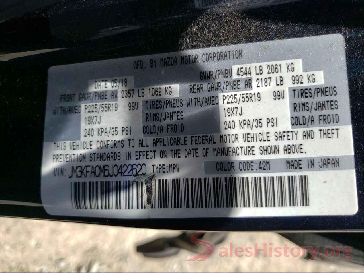 JM3KFACM6J0422620 2018 MAZDA CX-5