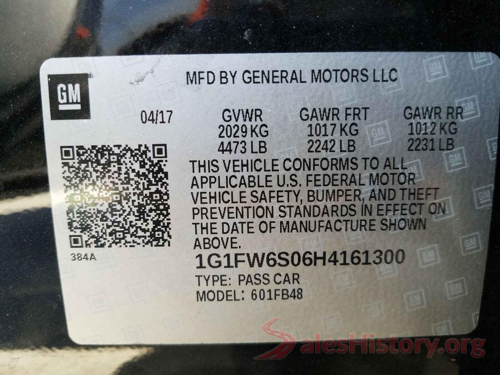 1G1FW6S06H4161300 2017 CHEVROLET BOLT