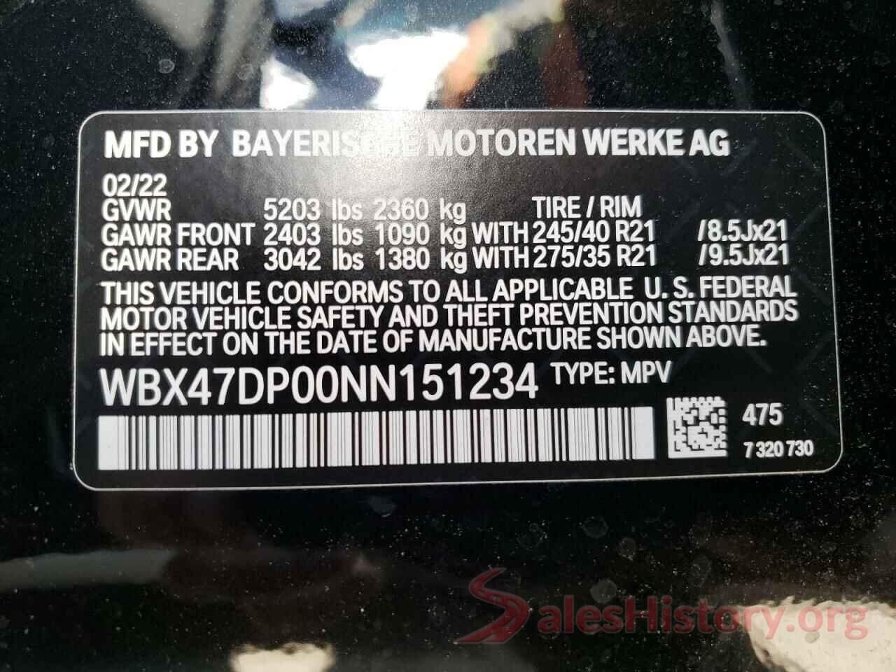 WBX47DP00NN151234 2022 BMW X3