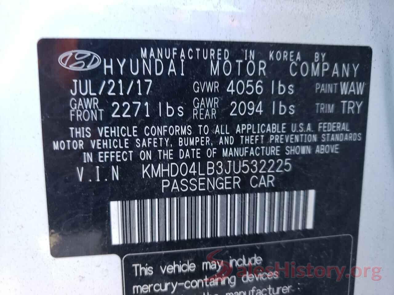 KMHD04LB3JU532225 2018 HYUNDAI ELANTRA