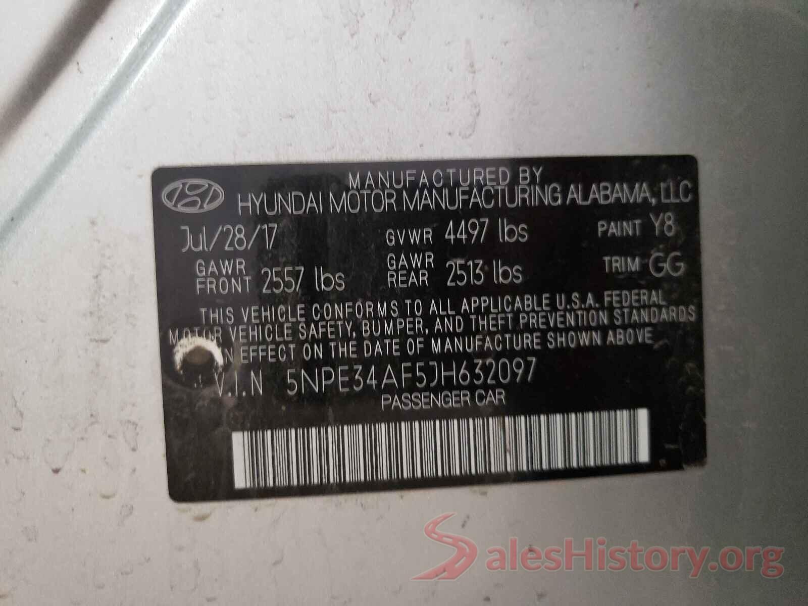 5NPE34AF5JH632097 2018 HYUNDAI SONATA