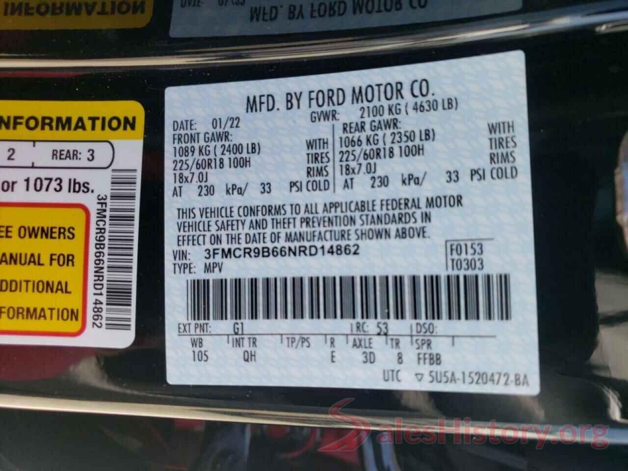 3FMCR9B66NRD14862 2022 FORD BRONCO