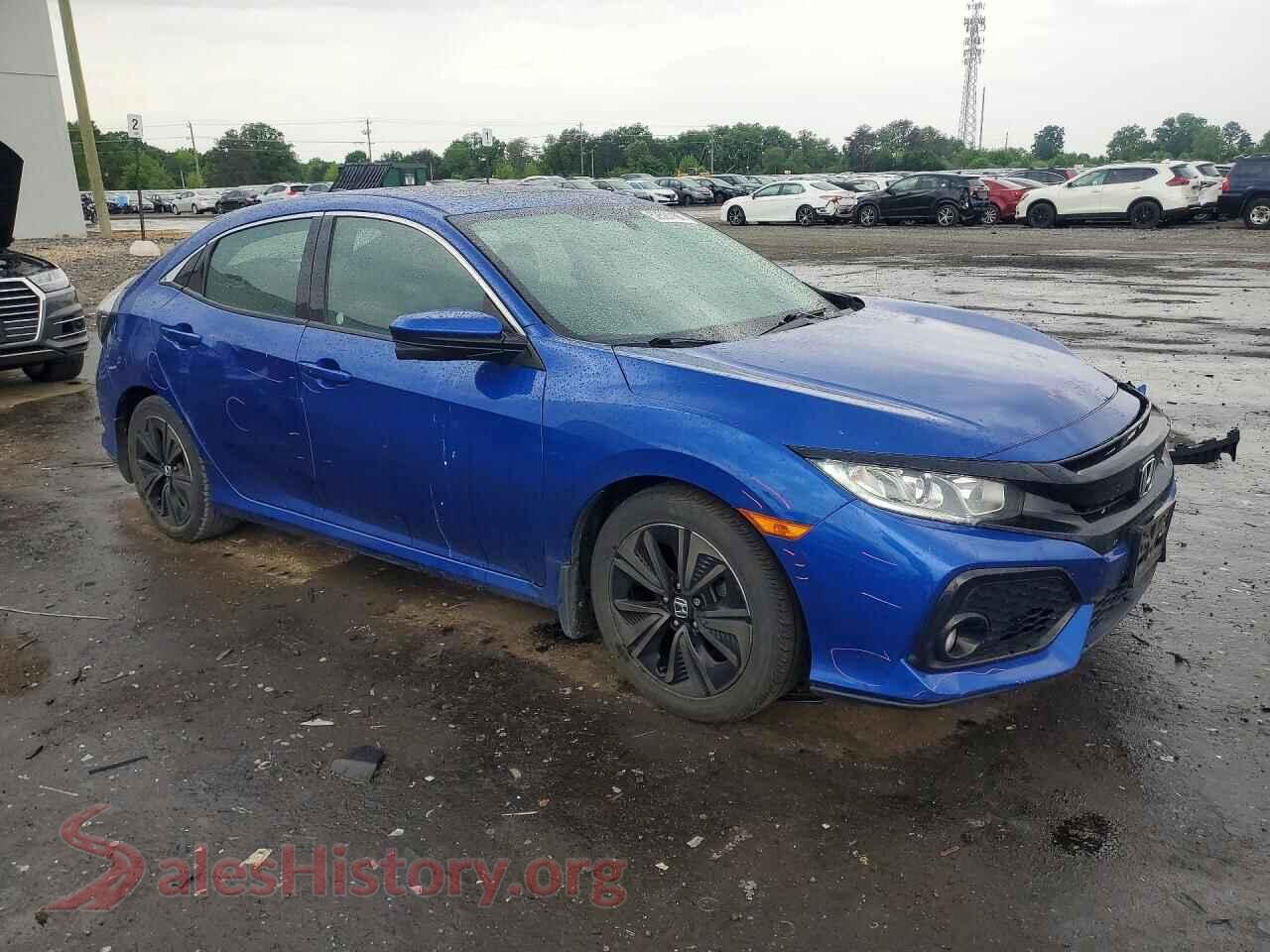 2018 HONDA CIVIC VIN SHHFK7H52JU409924, rear 3/4 view