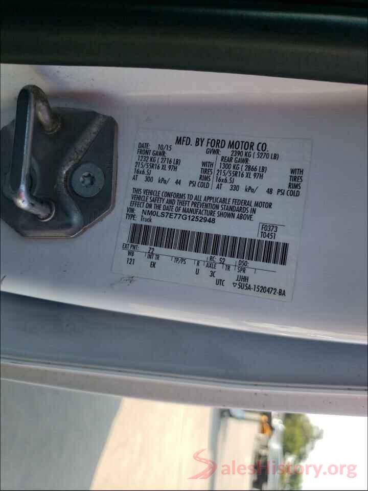 NM0LS7E77G1252948 2016 FORD TRANSIT CO