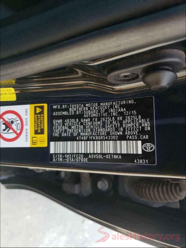 4T4BF1FK8GR543302 2016 TOYOTA CAMRY