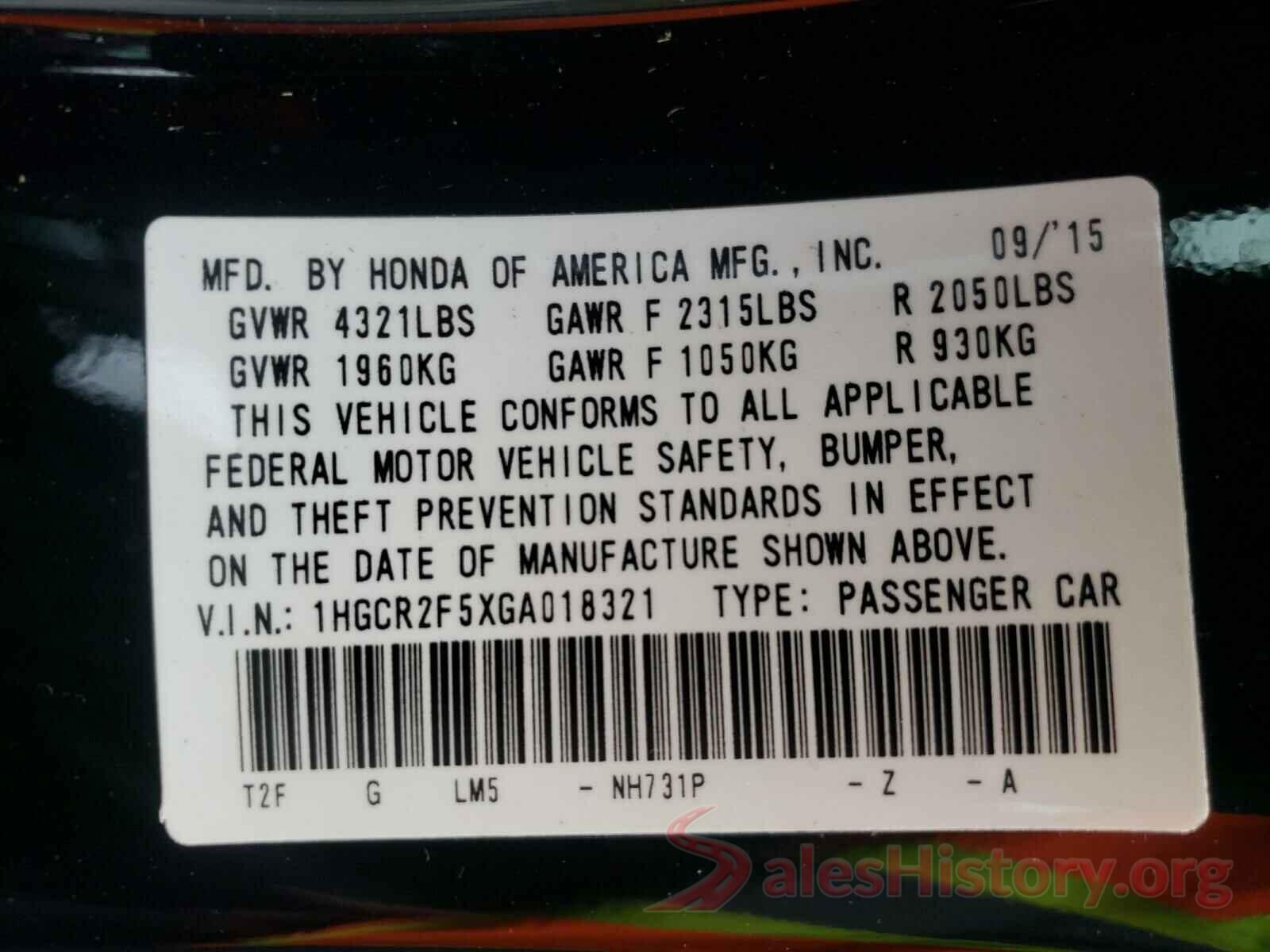 1HGCR2F5XGA018321 2016 HONDA ACCORD