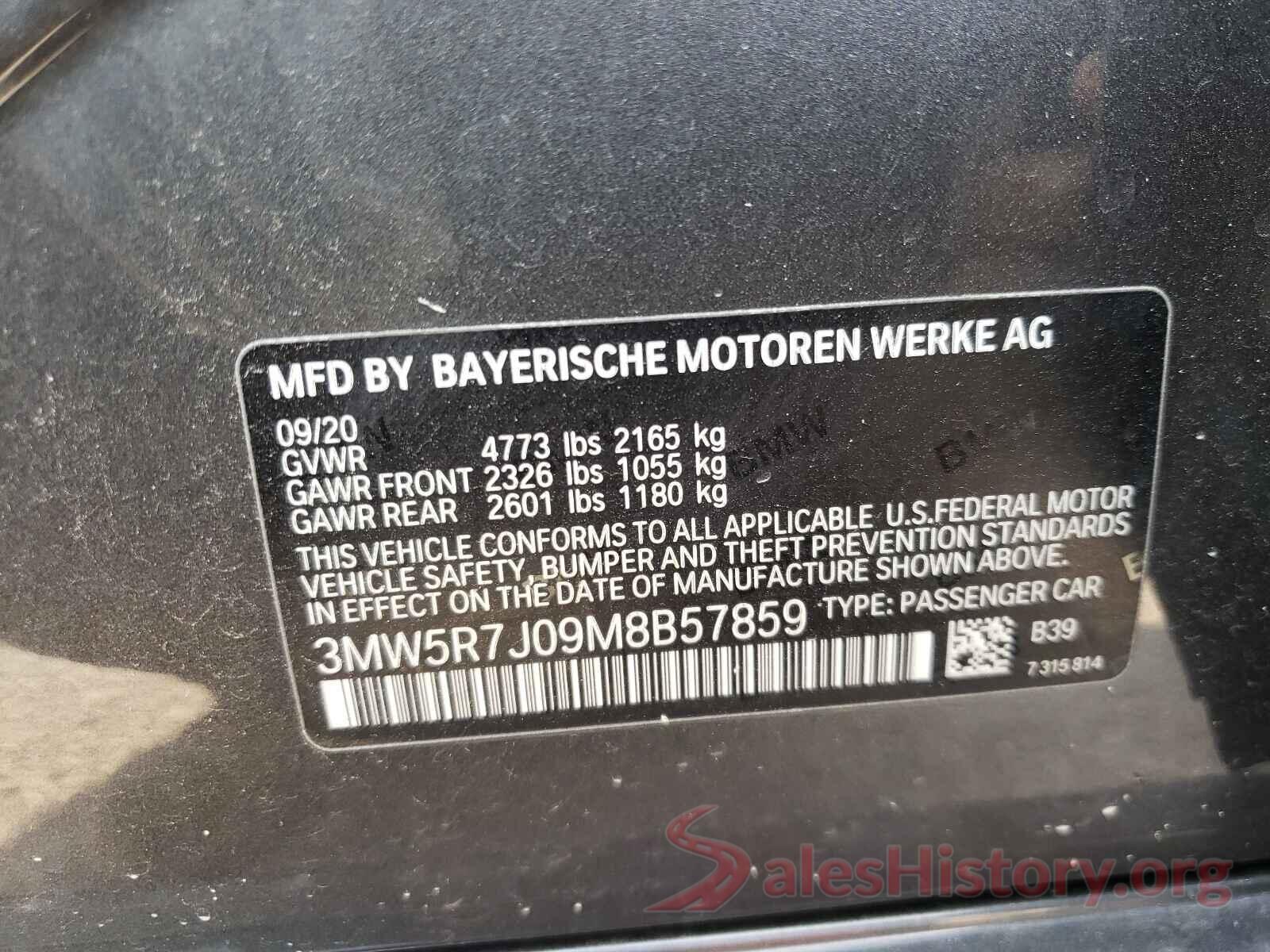 3MW5R7J09M8B57859 2021 BMW 3 SERIES