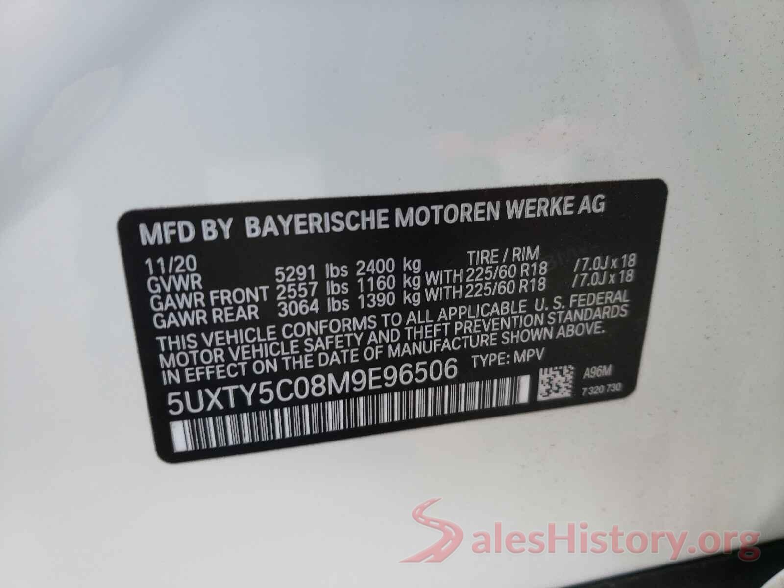 5UXTY5C08M9E96506 2021 BMW X3