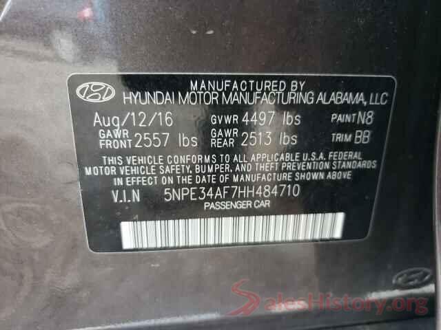 5NPE34AF7HH484710 2017 HYUNDAI SONATA