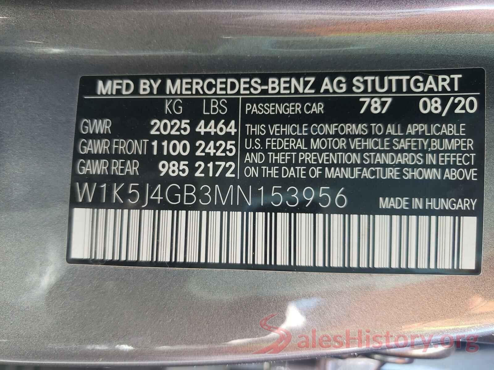 W1K5J4GB3MN153956 2021 MERCEDES-BENZ CLA-CLASS