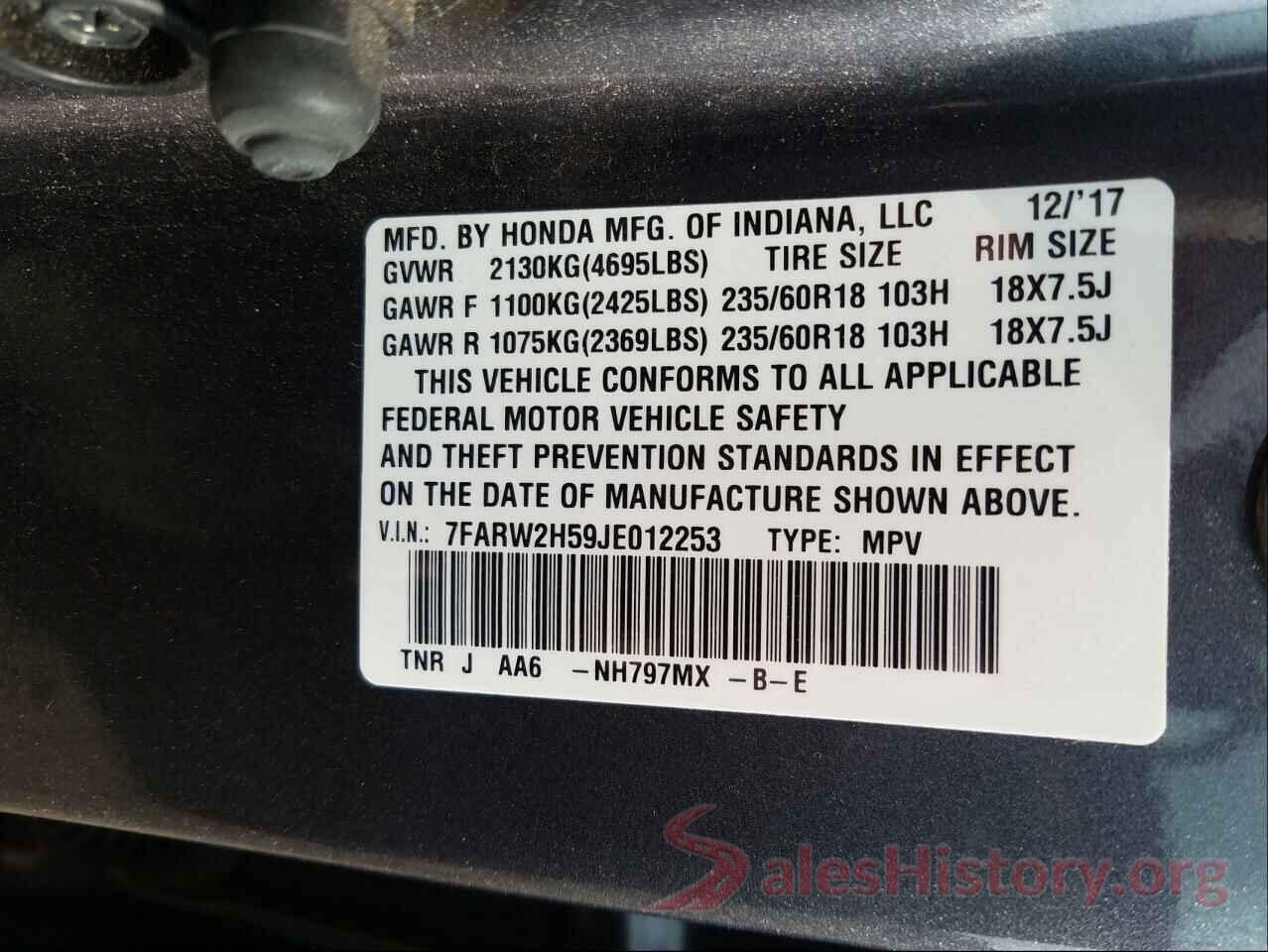 7FARW2H59JE012253 2018 HONDA CRV