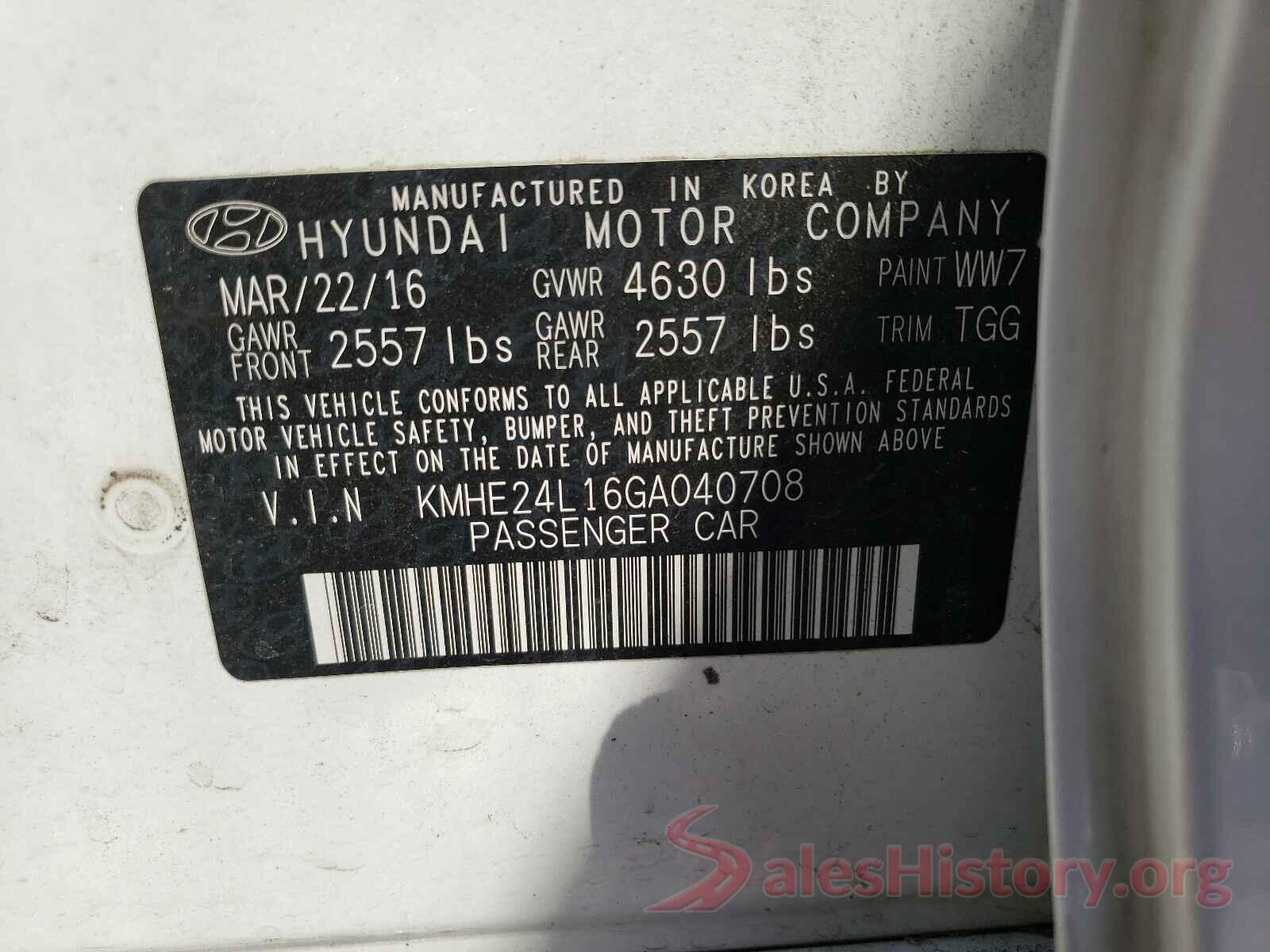 KMHE24L16GA040708 2016 HYUNDAI SONATA