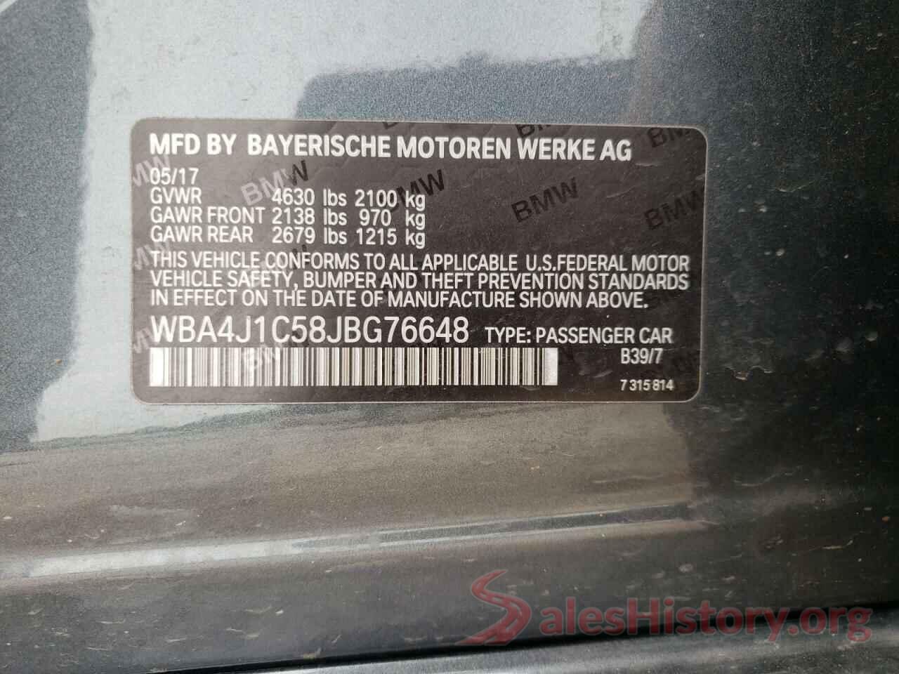 WBA4J1C58JBG76648 2018 BMW 4 SERIES