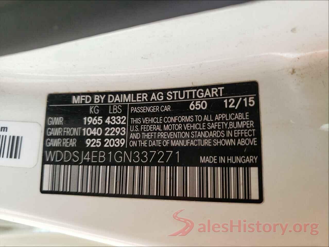 WDDSJ4EB1GN337271 2016 MERCEDES-BENZ CLA-CLASS