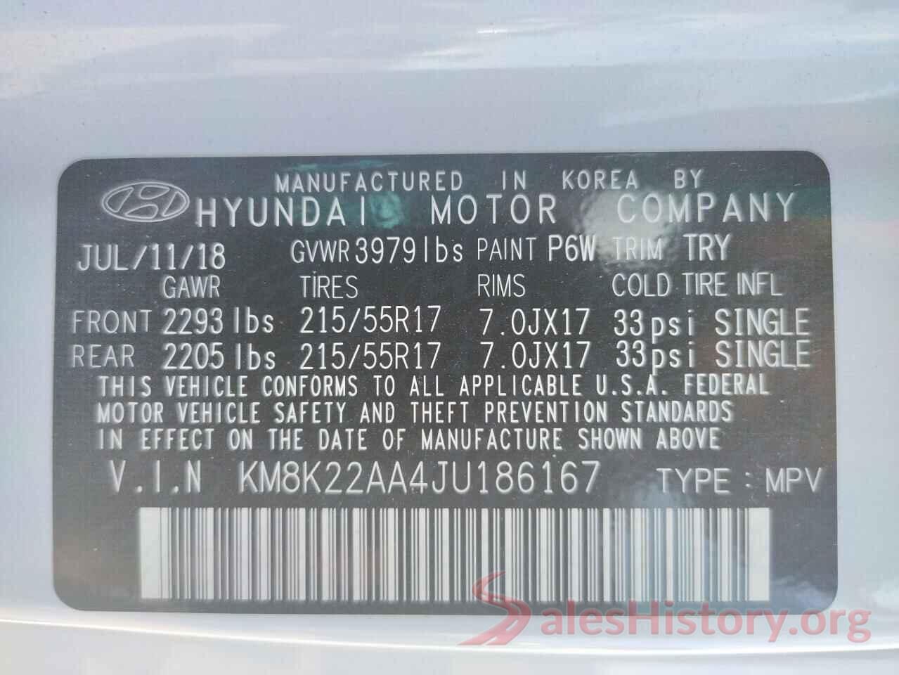 KM8K22AA4JU186167 2018 HYUNDAI KONA