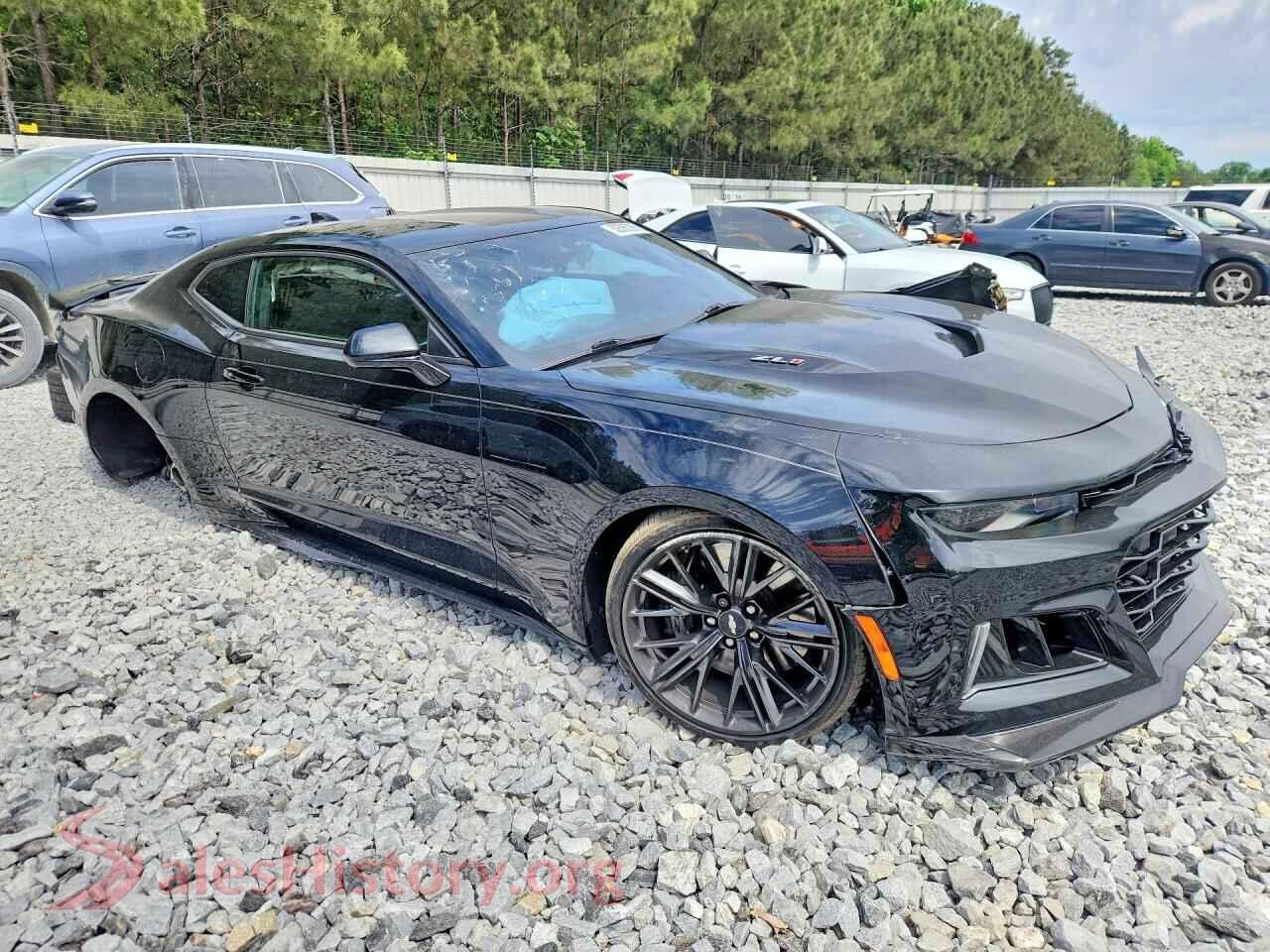 2019 CHEVROLET CAMARO VIN 1G1FJ1R67K0110317, rear 3/4 view