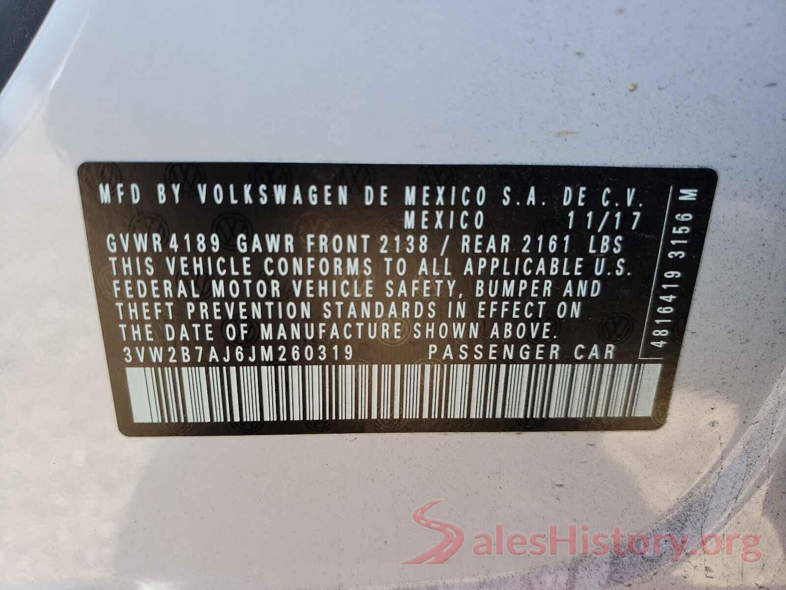 3VW2B7AJ6JM260319 2018 VOLKSWAGEN JETTA