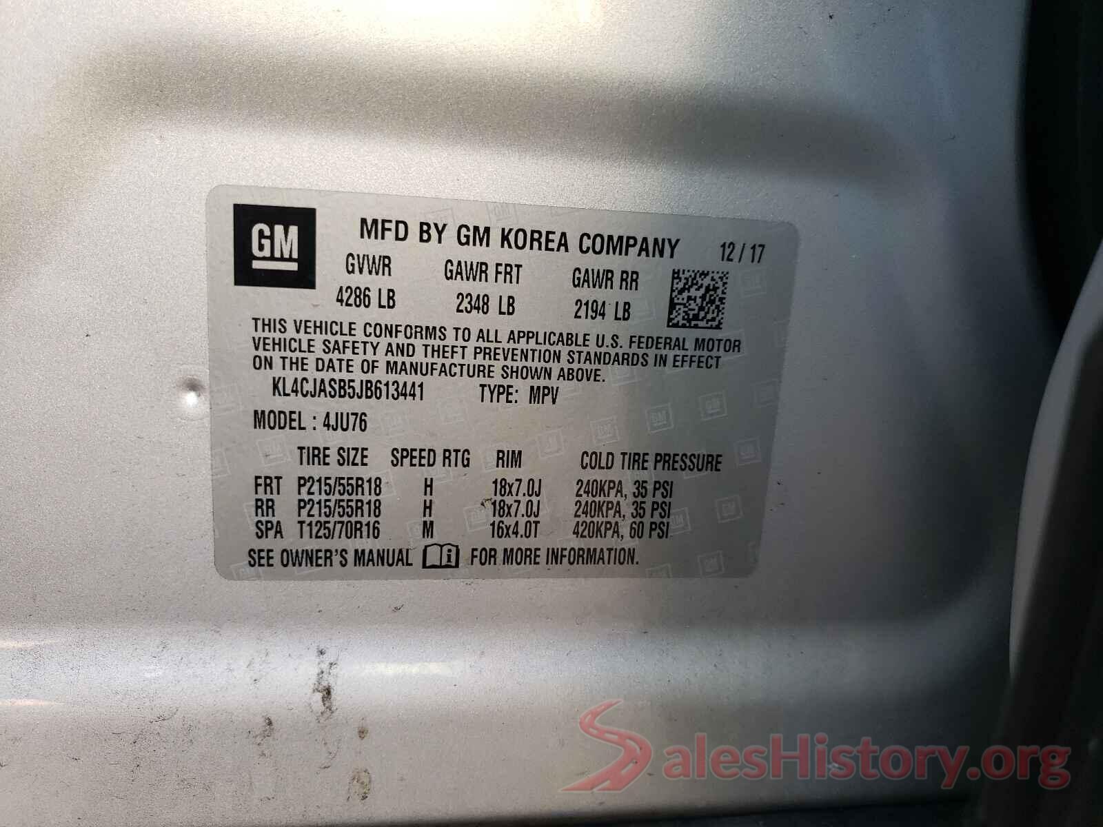 KL4CJASB5JB613441 2018 BUICK ENCORE