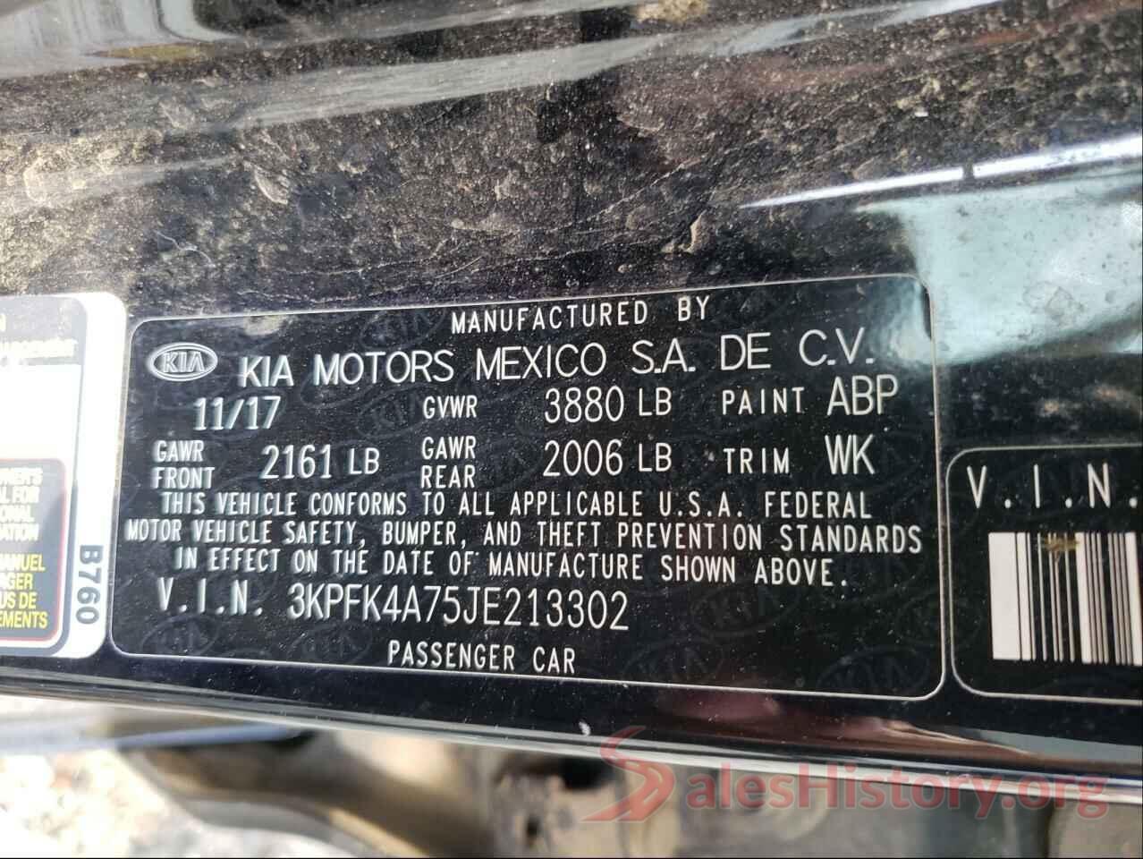 3KPFK4A75JE213302 2018 KIA FORTE