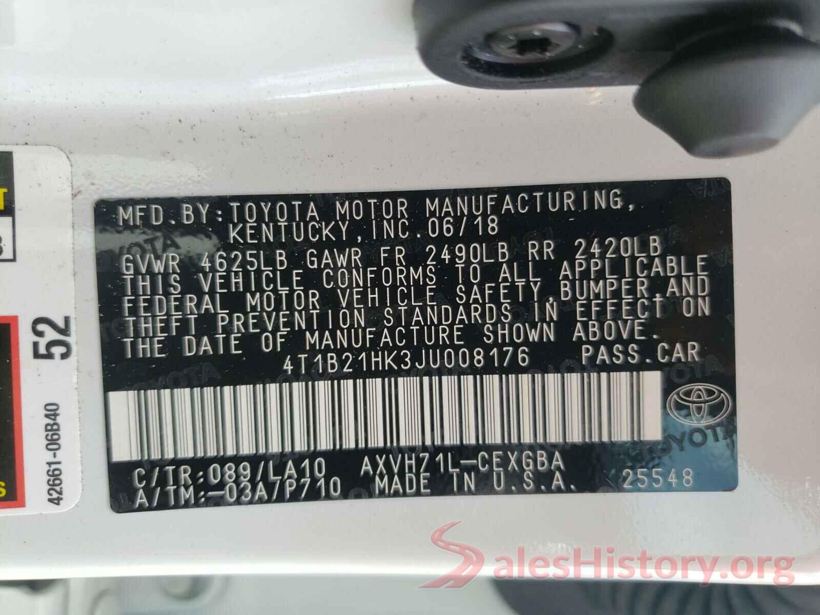 4T1B21HK3JU008176 2018 TOYOTA CAMRY