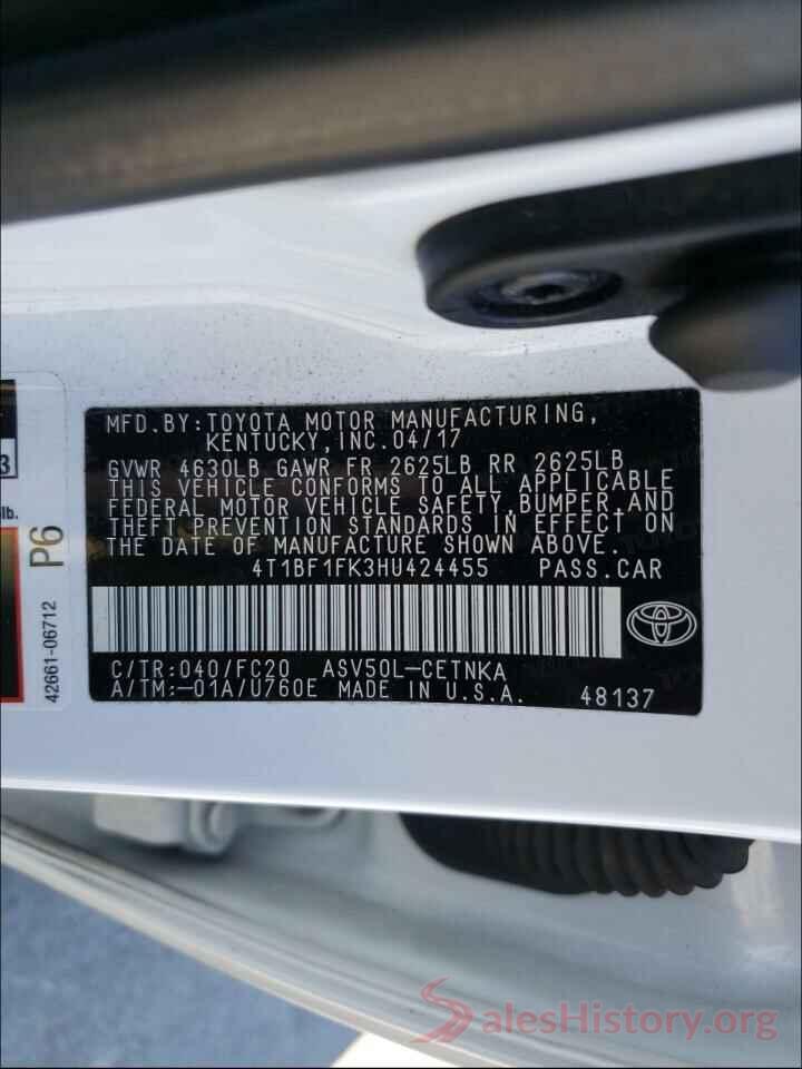 4T1BF1FK3HU424455 2017 TOYOTA CAMRY