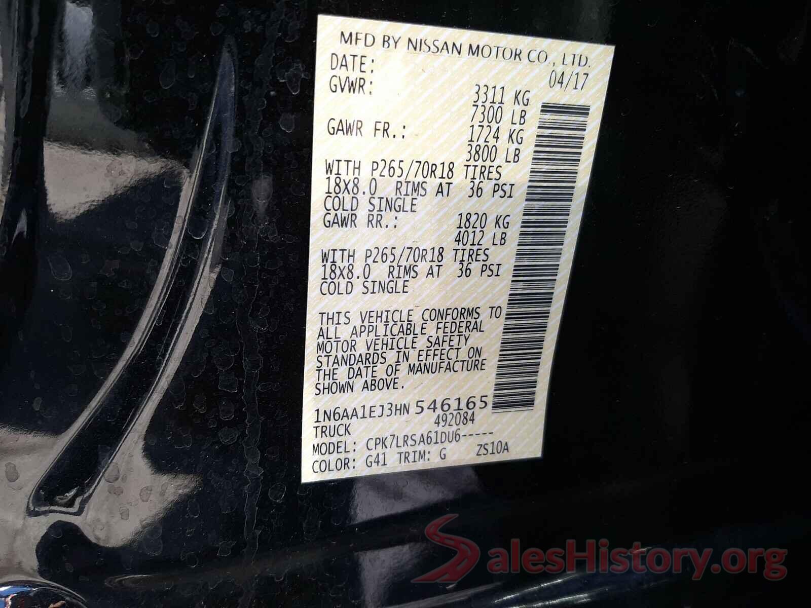 1N6AA1EJ3HN546165 2017 NISSAN TITAN