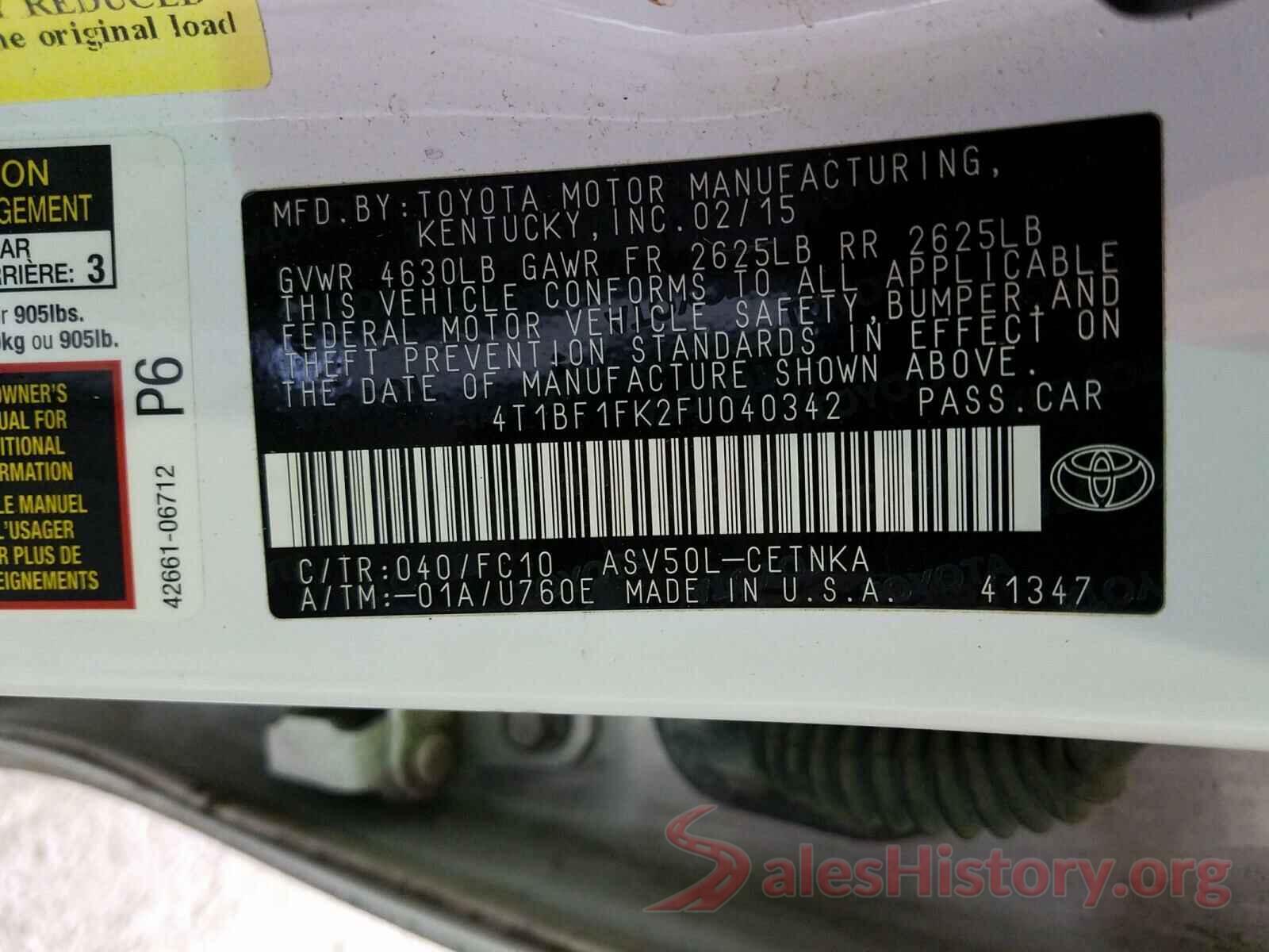 4T1BF1FK2FU040342 2015 TOYOTA CAMRY