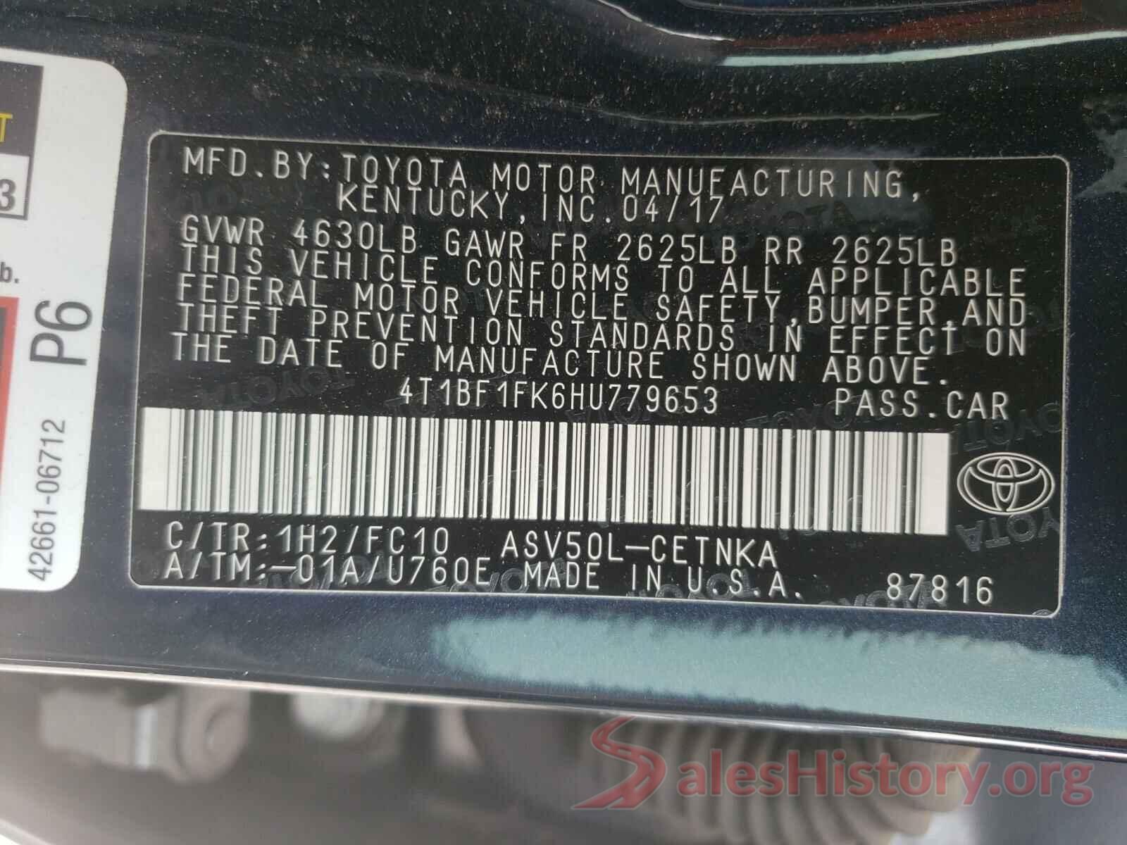 4T1BF1FK6HU779653 2017 TOYOTA CAMRY