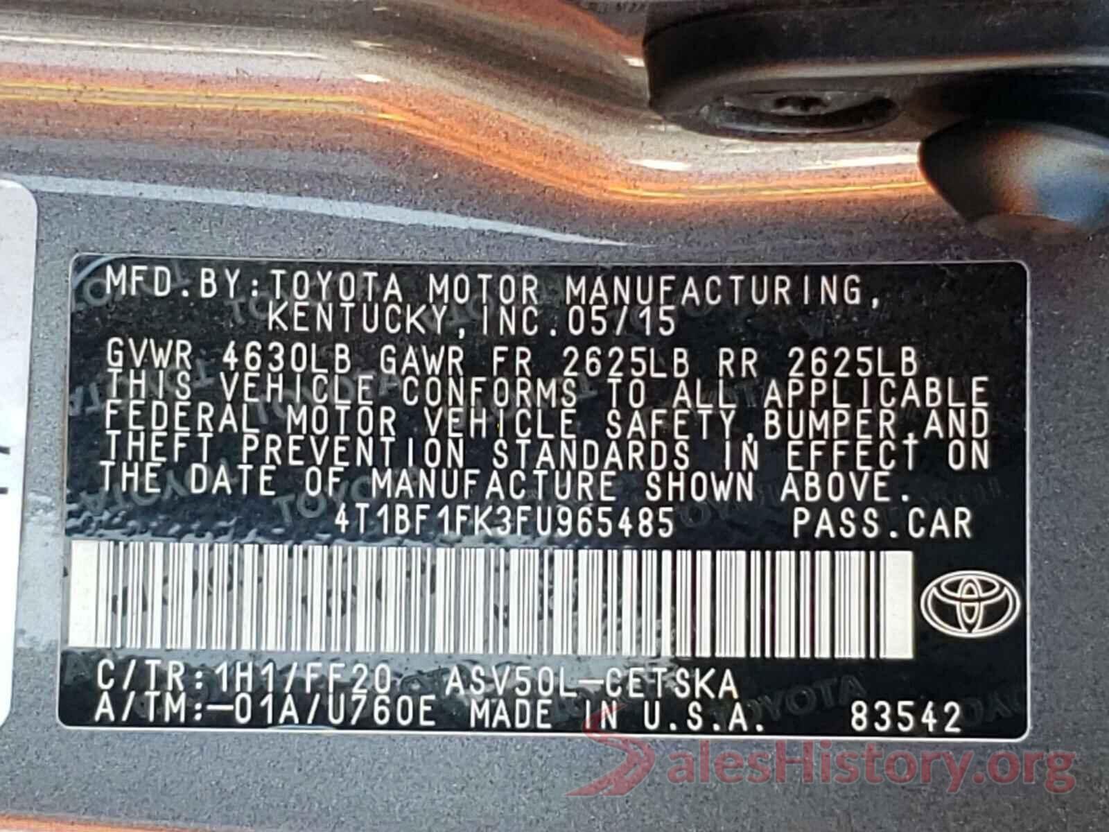 4T1BF1FK3FU965485 2015 TOYOTA CAMRY