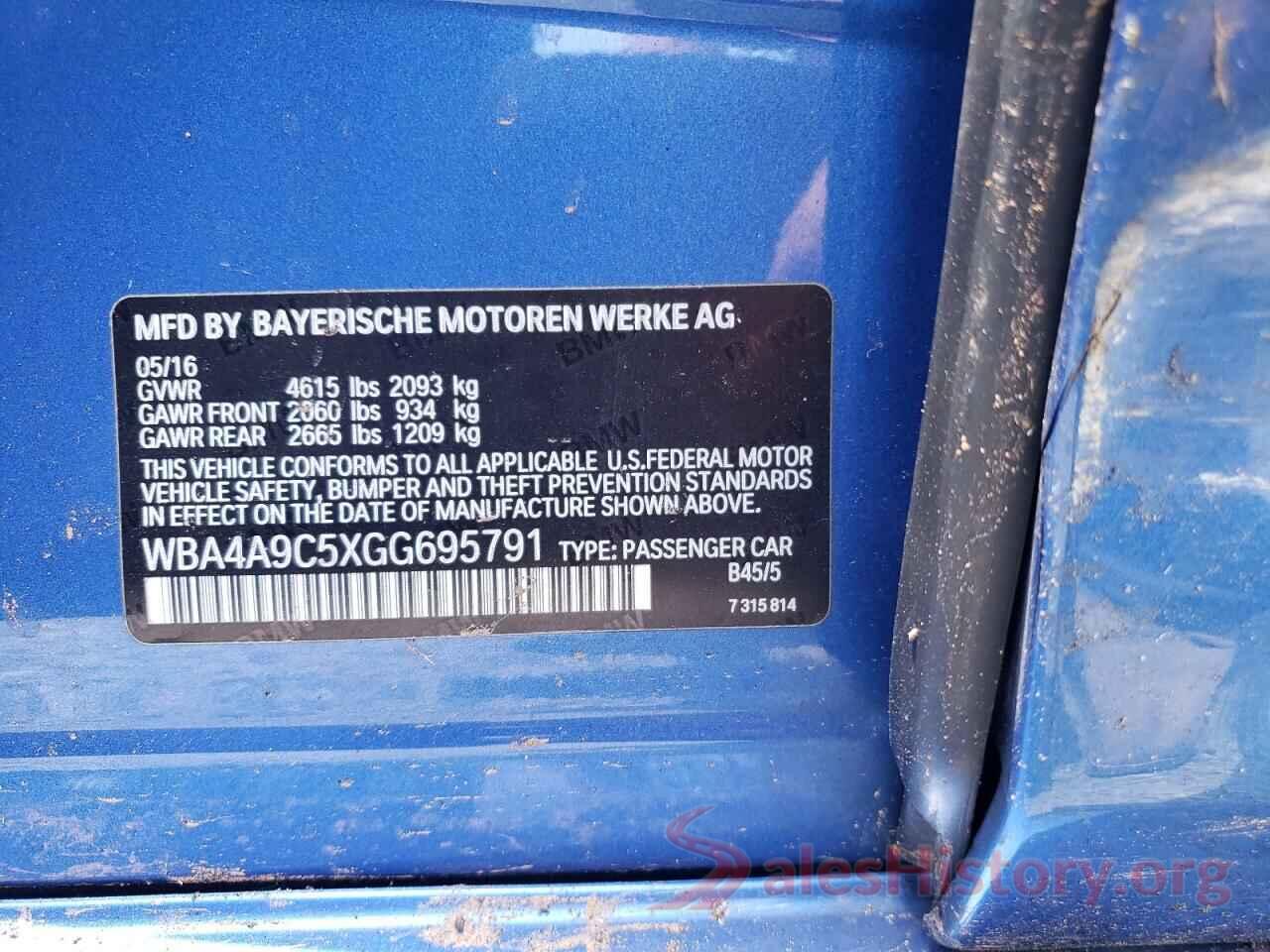 WBA4A9C5XGG695791 2016 BMW 4 SERIES