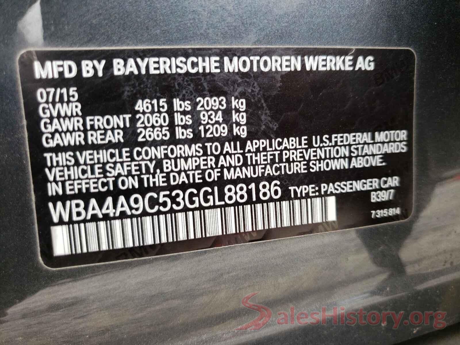 WBA4A9C53GGL88186 2016 BMW 4 SERIES