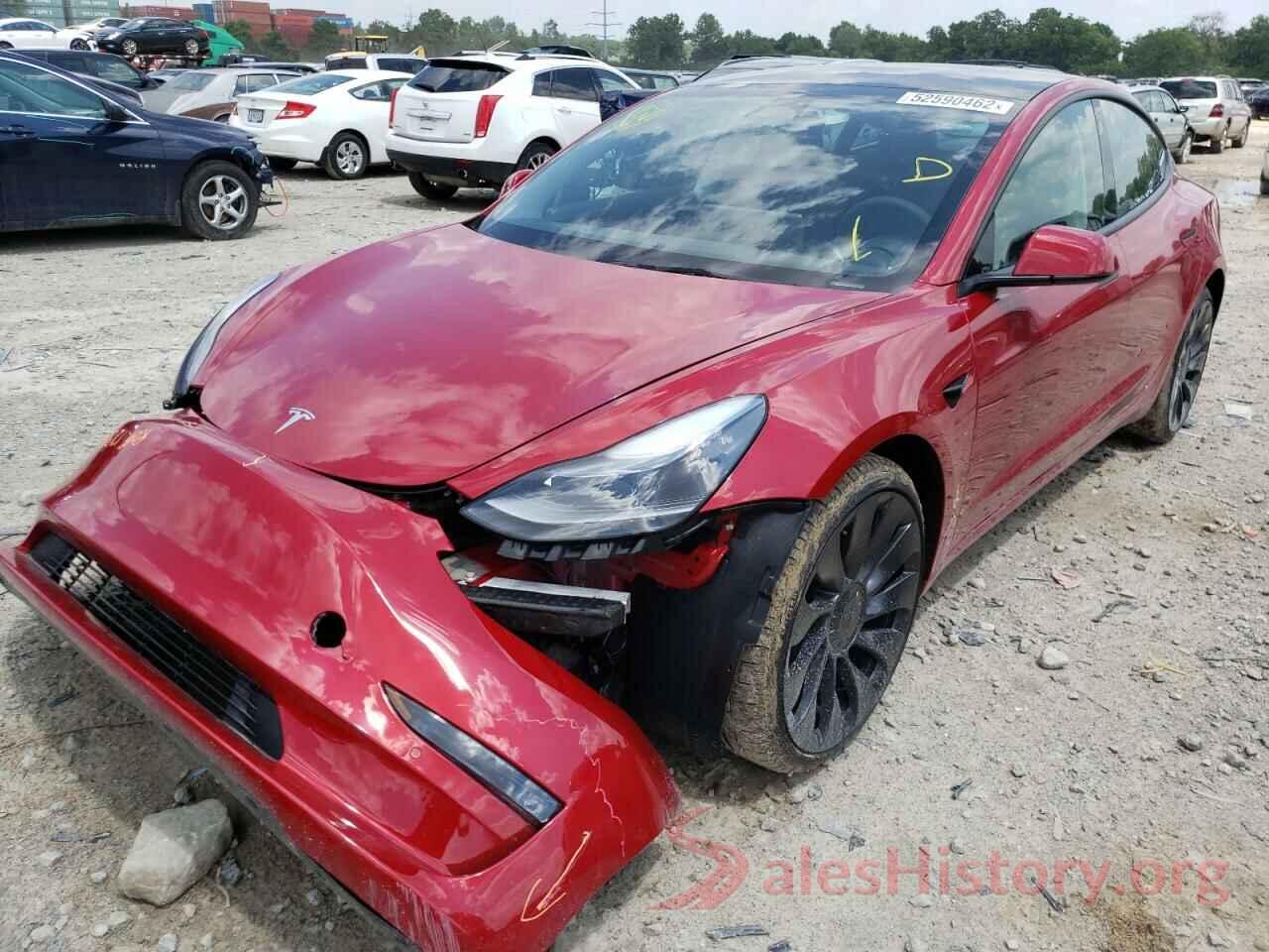 5YJ3E1ECXNF263323 2022 TESLA MODEL 3