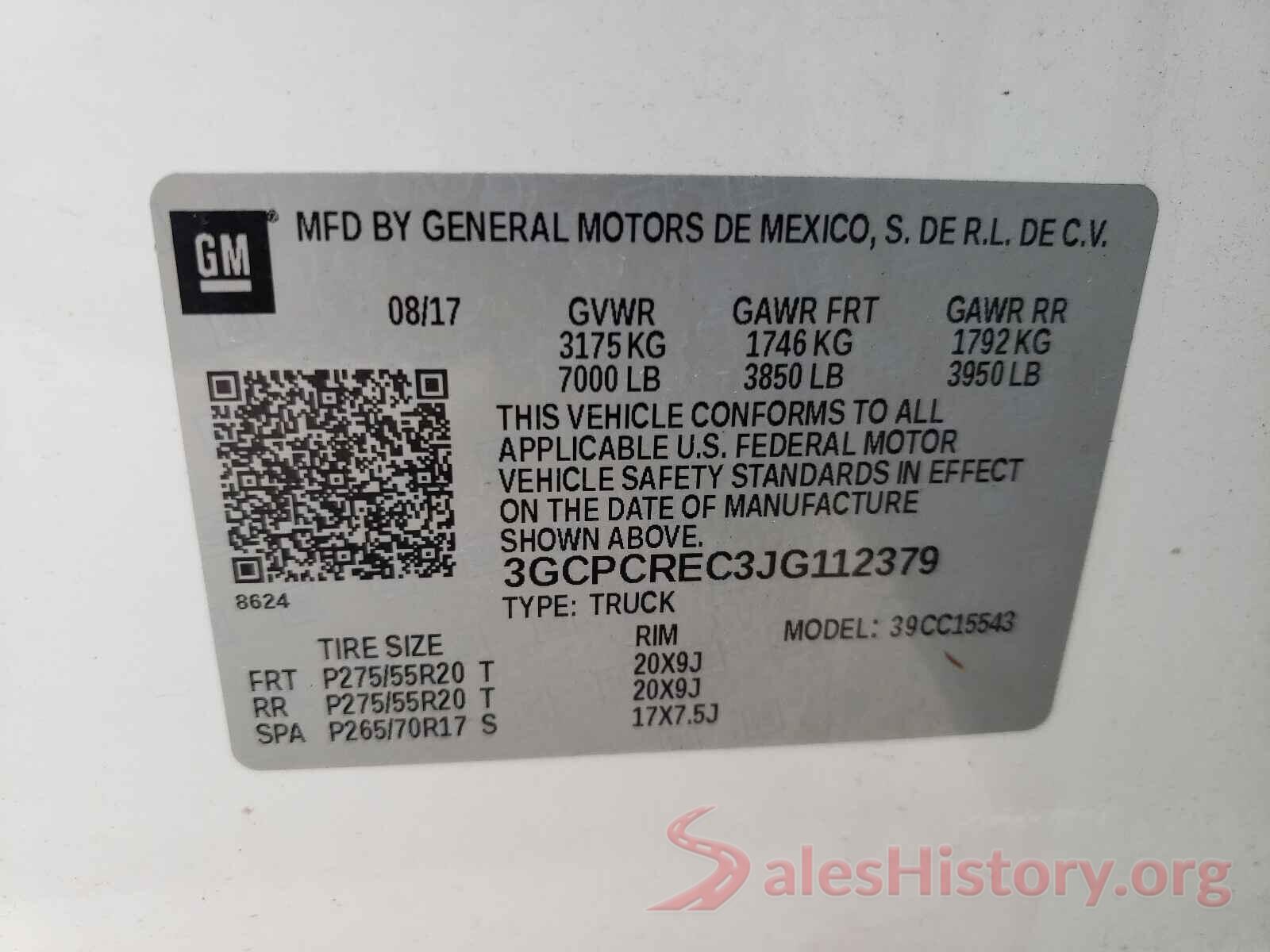 3GCPCREC3JG112379 2018 CHEVROLET SILVERADO