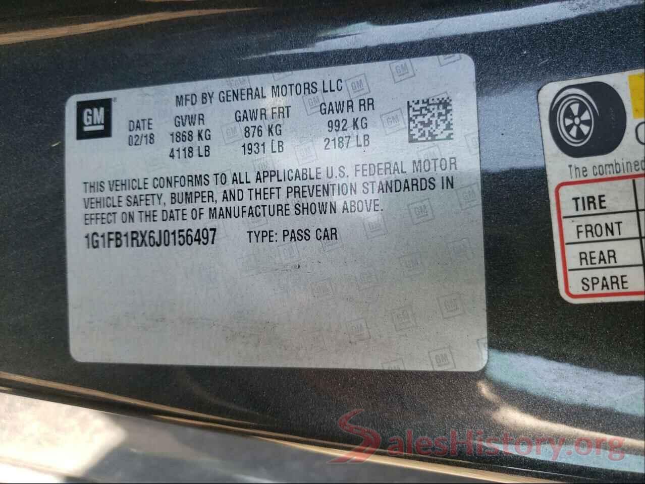 1G1FB1RX6J0156497 2018 CHEVROLET CAMARO