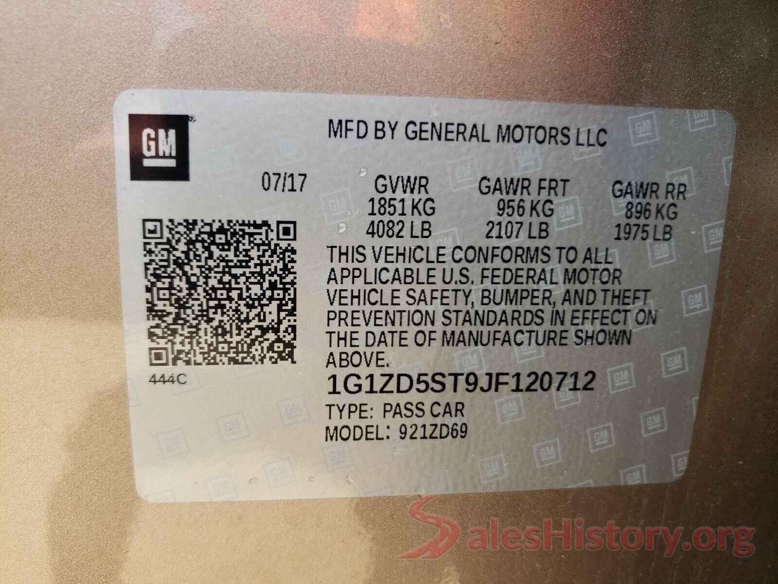 1G1ZD5ST9JF120712 2018 CHEVROLET MALIBU