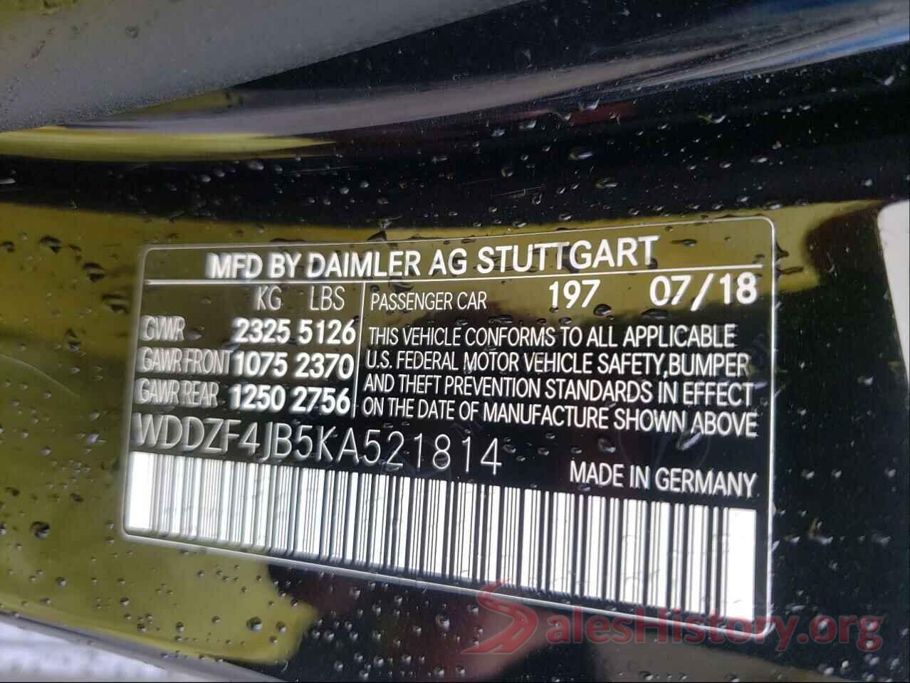 WDDZF4JB5KA521814 2019 MERCEDES-BENZ E-CLASS