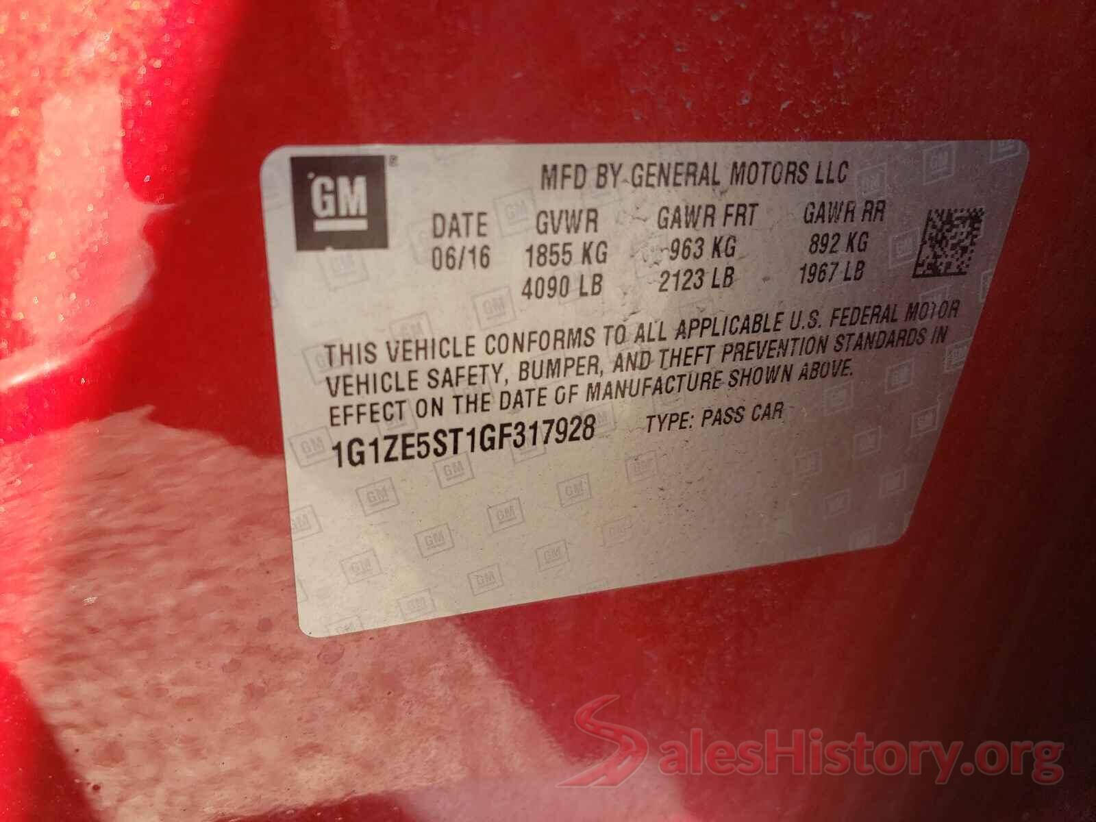 1G1ZE5ST1GF317928 2016 CHEVROLET MALIBU