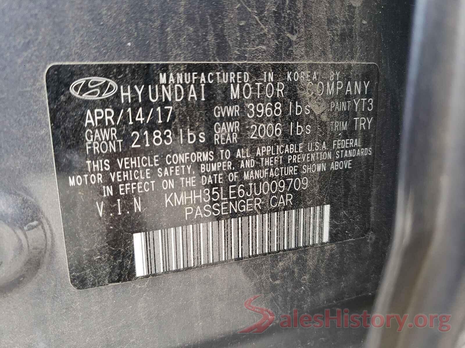 KMHH35LE6JU009709 2018 HYUNDAI ELANTRA