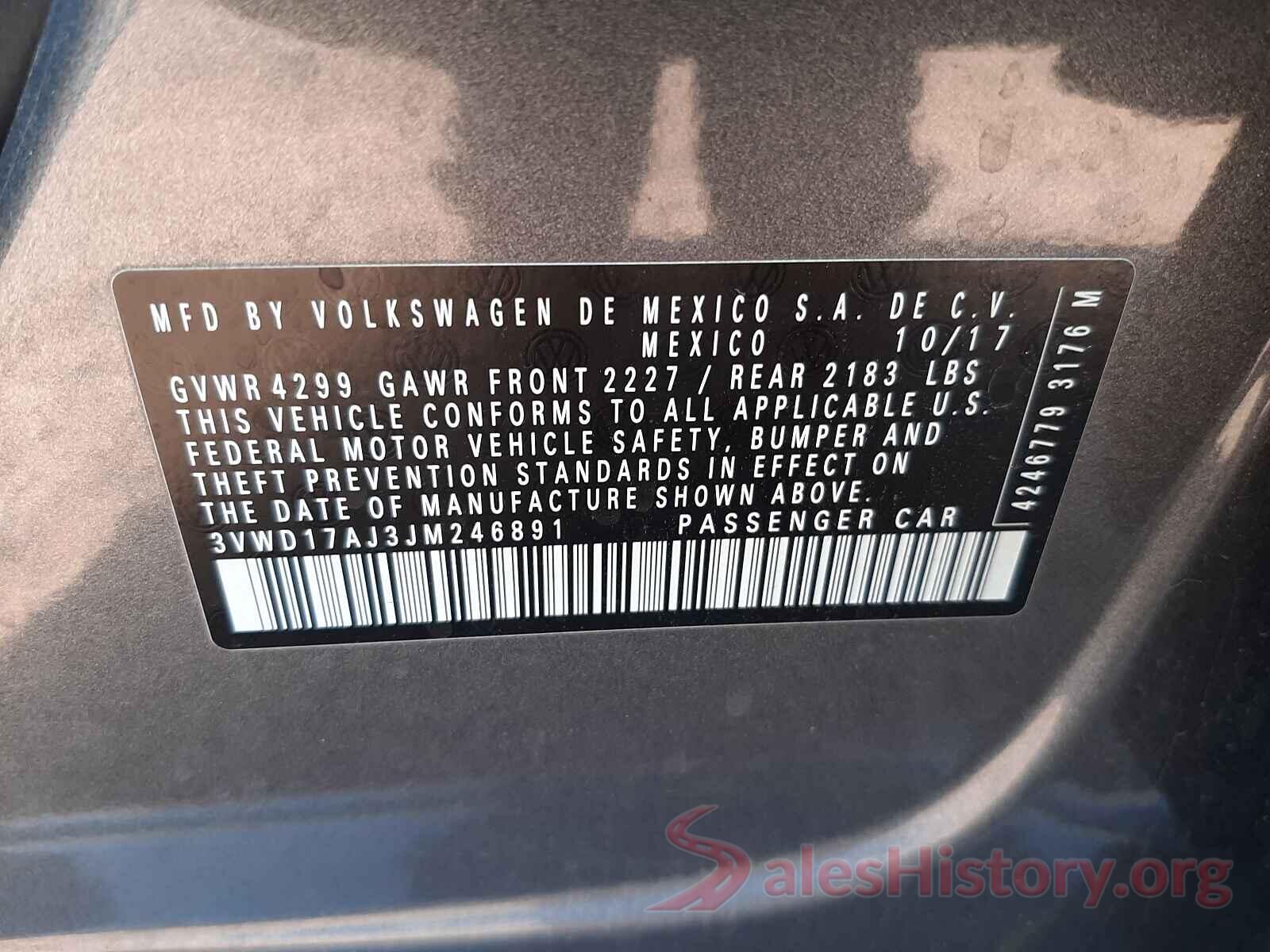 3VWD17AJ3JM246891 2018 VOLKSWAGEN JETTA