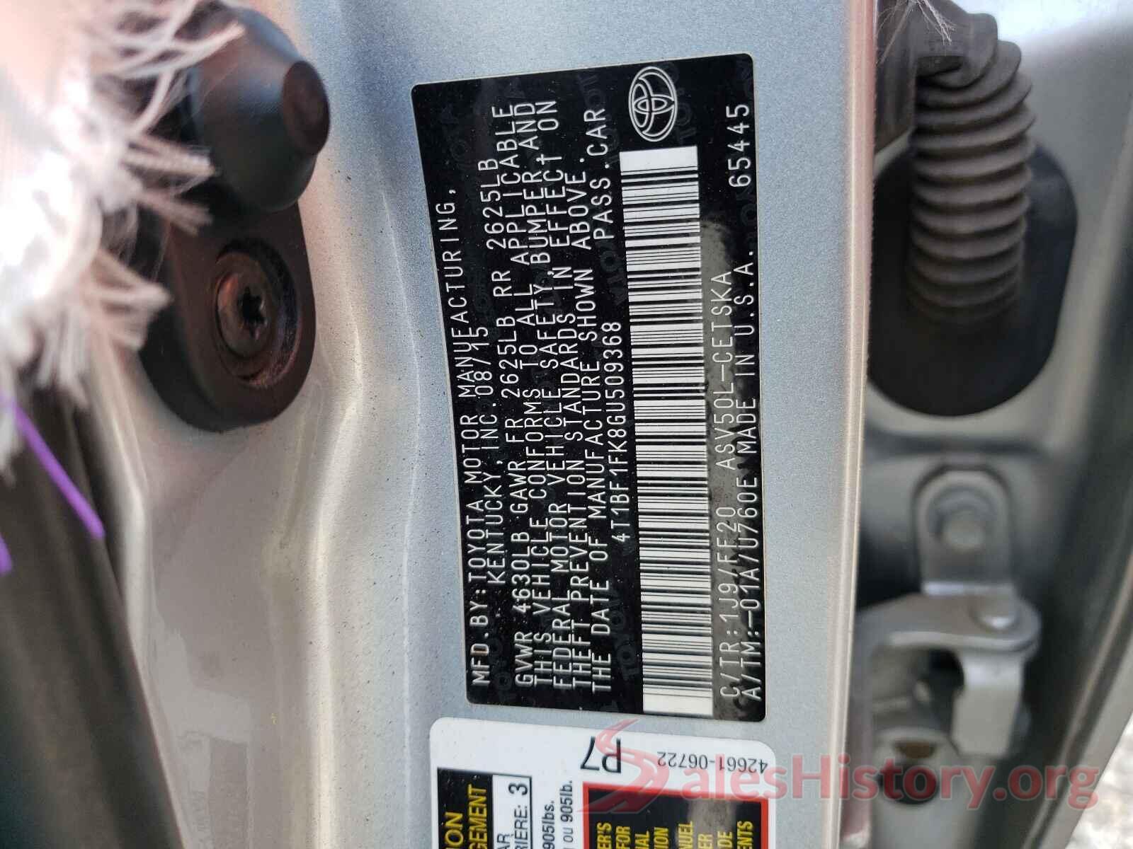 4T1BF1FK8GU509368 2016 TOYOTA CAMRY